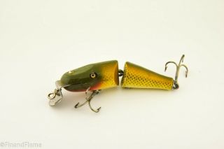Vintage Creek Chub Jointed Baby Pikie Minnow Antique Lure Golden Shiner Jj14
