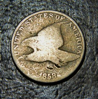 1858 Flying Eagle Cent.  Well Circulated G Rare Early Date Us Cent