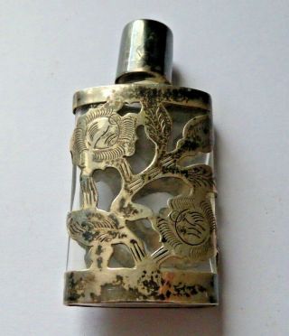 Vintage Hechden Mexico 925 Sterling Silver Perfume / Scent Bottle