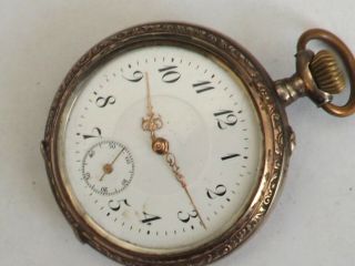 An Antique Silver 800 Cased Open Face Top Wind Pocket Watch