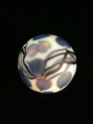 Rare Orient And Flume 1974 Art Glass Paperweight,  Vines & Leaves,  Signed & Dated