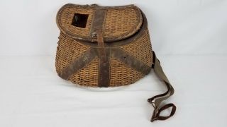 Antique Japanese Wicker Fishing Basket