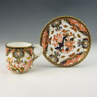 Antique Royal Crown Derby Porcelain Imari Cup & Saucer