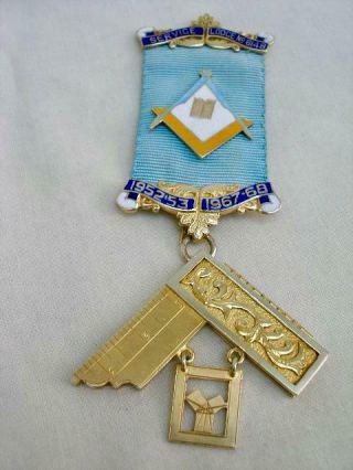 Rare Folding Sterling Silver & Enamel Masonic Service Lodge 6418 Jewel. 2