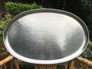 Keswick School Industrial Arts Ksia Firth Large Oval Staybrite Hammered Tray.