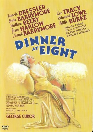 Dinner At Eight: Marie Dressler John Barrymore Jean Harlow - Rare Oop Dvd Fs B&w