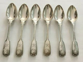 Six Vintage Mappin And Webb Shell Pattern Silver Plate Teaspoons