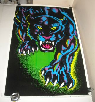 Rolled Scorpio King Of The Night Black Panther Flocked Black Light Art Poster