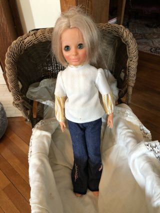 Vintage Ideal Toy Kerry Doll From Crissy Family Growing Hair Blonde 1970 18 "