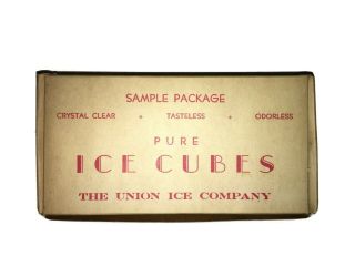 Vintage Antique The Union Ice Company Advertisement Paper Box