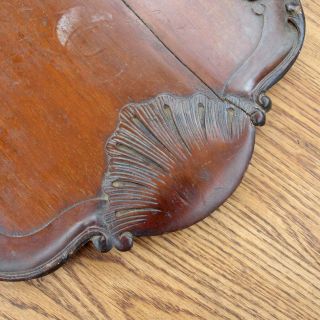 Large Antique Victorian Hand Carved Wooden Tray 3