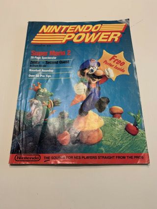 Nintendo Power Vol.  1 July/august 1988 Very First Issue W/ Zelda Map Poster - Rare