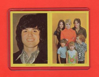 1972 Partridge Family/ Donny Osmond Monty Gum Stickers Rare Intact Panel Read