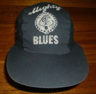 Vintage Vfl 70s Carlton Blues Cap Football Afl Footy Rare