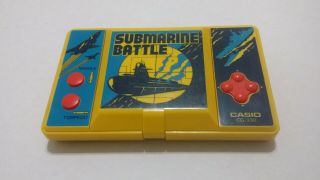 Casio Submarine Battle Lcd Handheld Videogame Vintage Rare Cg - 370 1985