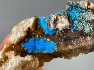 55mm Rare Blue Cyanotrichite On Matrix From China