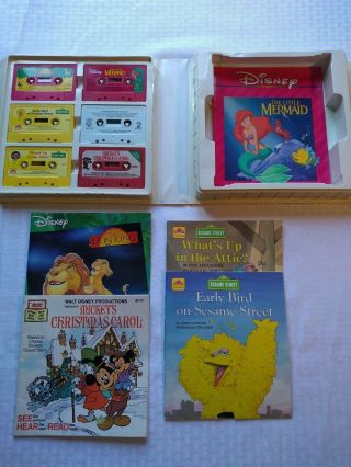 Disney Read Along Book On Tape Set With Case 6 Cassettes Collectable And Rare.