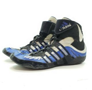 Rare Adidas Protactic Wrestling Shoes Size 10.  5 Black Blue 665652 Model