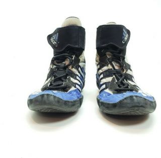 RARE Adidas Protactic Wrestling Shoes Size 10.  5 Black Blue 665652 Model 2