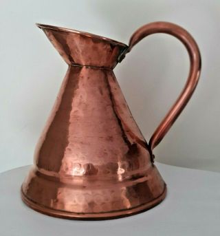 Antique / Vintage Copper Measuring Jug / Ale / Water / Pitcher / Arts And Crafts