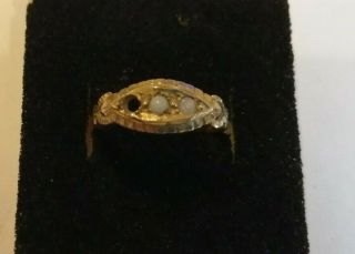Antique 9ct Gold And Opal Ring For Repair Or Scrap Size N/o 1.  2 Gms