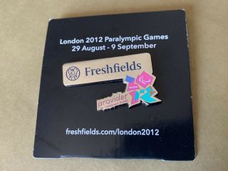 Very Rare London 2012 Olympics Pin Badge Freshfields Sponsor Paralympic Games 2