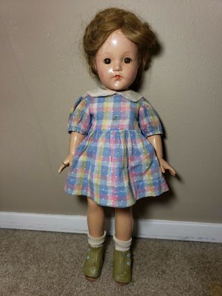 17” Vintage Antique Effanbee Doll “anne Shirley” Blondish Hair With Sleep Eyes