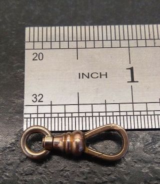Antique Rolled Gold Filled Albert Pocket Watch Chain Swivel Dog Clip By XXXX. 3