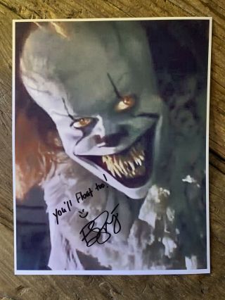 Stephen King It Pennywise Bill Skarsgard Hand Signed 8.  5x11 Photograph.  Rare