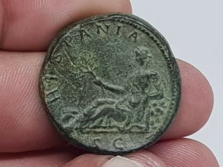 Very Rare Coin Ancient Roman Bronze Sestertius Hadrian 16,  4 Gr 28 Mm
