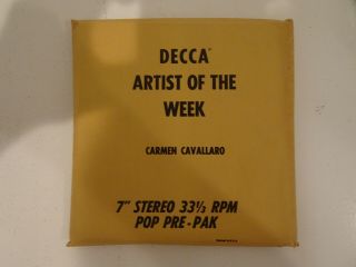 Carmen Cavallaro Franz Liszt Story Ultra Rare Decca Juke Box 45 Kit