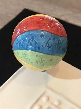 Nora Fleming Retired Multi - Color Beach Ball Mini Embossed Nf Rare
