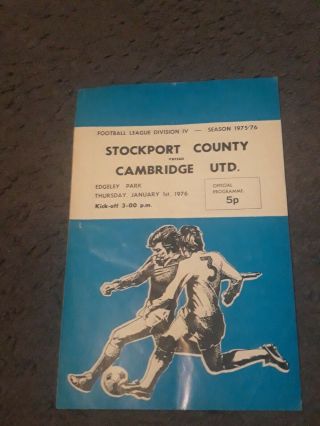 Stockport V Cambridge 1975/76 Division 4 Rare 4 Page Programme George Best