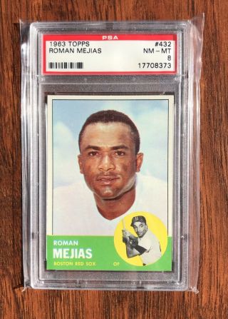 1963 Topps 432 Roman Mejias Red Sox Nm /mt Psa 8 Rare Centered