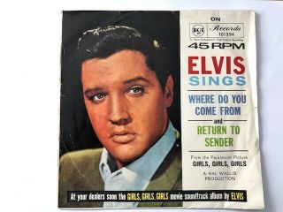 Elvis Presley - Rare Aussie Rca 45 With Ps " Return To Sender " 1962 Ex