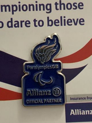 V Rare London 2012 Olympics Pin Badge Allianz Sponsor Paralympic Games Team Gb