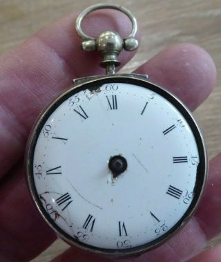 London Maker Roberts Rare Antique Solid Silver Fusee Verge Pocket Watch C1862