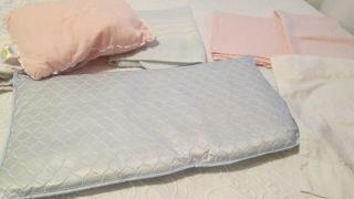 Vintage Baby Doll Crib Mattress & Bedding Pillow Case Flannel 11 " X 30 " Quilted
