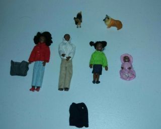 Vintage Rare African American Family Dolls Figures Set Complete