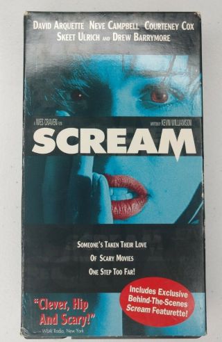 Scream (vhs,  1997) Rare Blue Neve Campbell Variant Art Cover