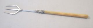 Vintage Art Deco Silver Plated Toasting Fork - Faux Bone Handle