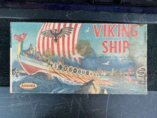Viking Ship Aurora Model Vintage Rare Box Only