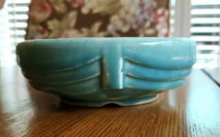 Vintage Art Deco Turquoise Mccoy Pottery Bowl,  Planter Art Deco,  Rare 40 