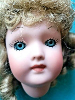 Artist French Bisque Socket Head Doll Victorian Wig 4 " Small Petite