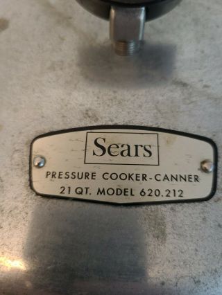 Vintage Rare Sears Pressure Cooker - Canner 21QT.  Model 620.  212 3