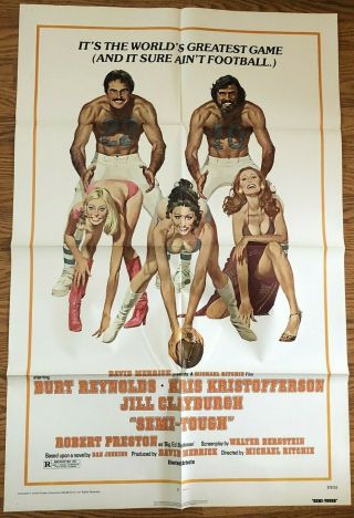 Vintage 1977 Semi - Tough Movie Poster Burt Reynolds Kristofferson Rare