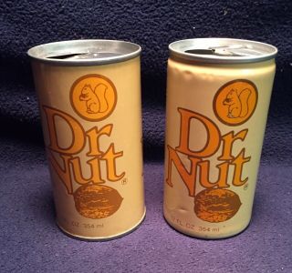 2 Vintage 1970’s Dr.  Nut Soda Cans Rare Seldom Seen