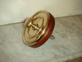 Victorian Door Bell Pull,  Antique Brass Front Door Bell Pull,  Mahogany Pattress
