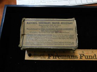 Rare Vintage Wwii Box Of Water Resistant Matches 51 - M - 487