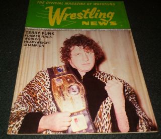 Rare Vintage Wrestling News Terry Funk Heavyweight Champion Feb/mar 79 Bag,  Board